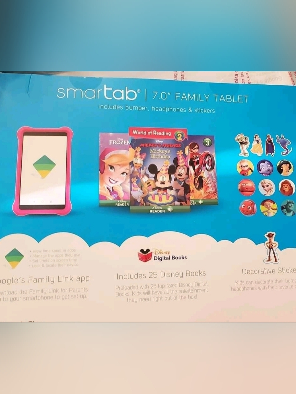 SmartTab 7.0Disney Family Tablet W/ Headphones,Bumper, 25 Preloaded Disney Books - Picture 4 of 7
